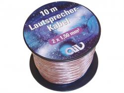 Lautsprecherkabel AIV Mini-Spule 2x1,50 mm� 10 m OFC-Cu transparent
