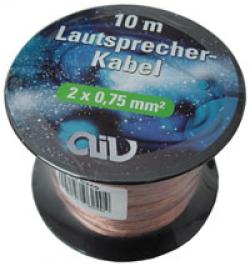 Lautsprecherkabel AIV Mini-Spule 2x0,75 mm� 10 m E-Cu schwarz
