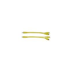 AIV Cinch-Y-Adapter - 1 Stecker auf 2 Buchsen - 0,2 m - gelb - 1 Paar - 630100