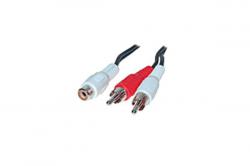 Cinch-Y-Adapter - 1 Buchse auf 2 Stecker - 0,25 m - schwarz - 1 St�ck