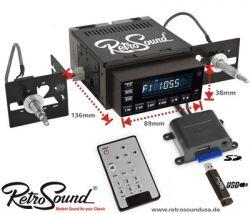 Ampire RETROSOUND Model One B - Schwarz - MP3-Autoradio mit USB / SD / AUX-IN