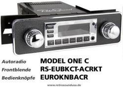 Ampire RETROSOUND Frontblende mit Metall-Bedienkn�pfen - Schwarz mit Chromrand - RS-EUBKCT-ACRKT