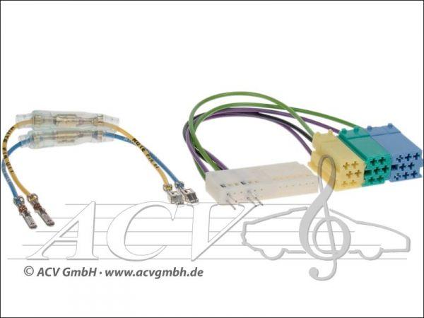 Freisprechadapter Quadlock (Audi / Seat / Skoda / VW) auf Mini-ISO (Blaupunkt / Becker / VDO-Dayton)