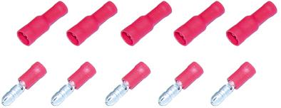 AIV 530157 Rundsteckverbinder - Set - rot - 0,5 / 1,0 qmm