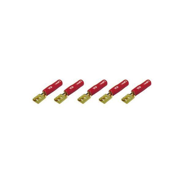 AIV 650760 Flachsteckh�lsen - rot - vergoldet - 1,5 / 2,5 qmm - 5 St�ck