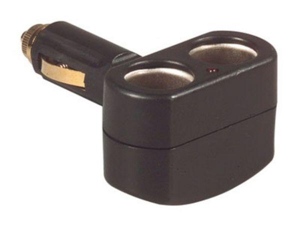 AIV DIN-Norm-Zigarettenanz&uuml;nder-Steckdose-Adapter - Stecker auf 2x Kupplung