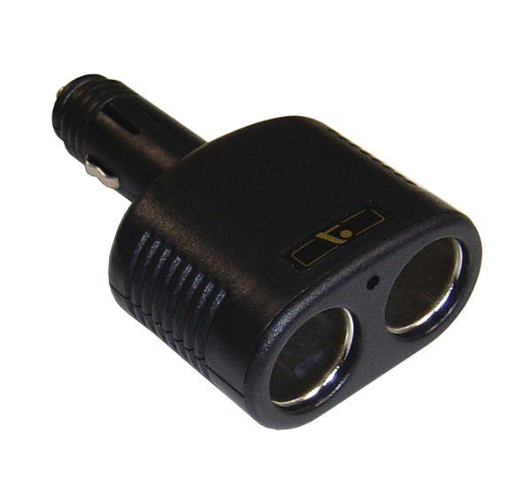 AIV DIN-Norm-Zigarettenanz�nder-Steckdose-Adapter - Stecker auf 2x Kupplung - 370661