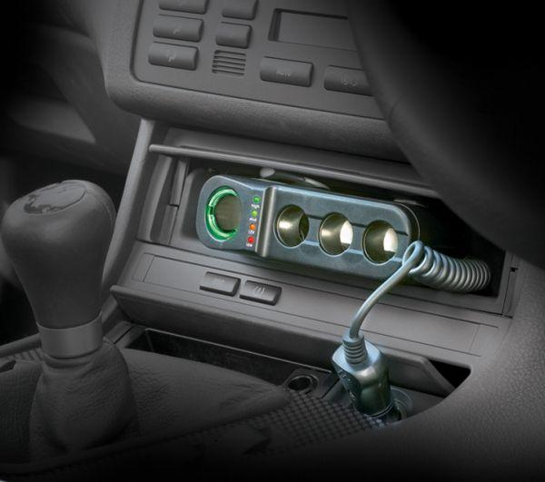 AIV DIN-Norm-Zigarettenanz&uuml;nder-Steckdose-Adapter - Stecker auf 4x Kupplung