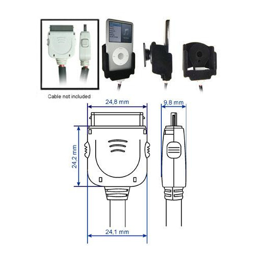 iPod 3G / 4G / 5G / Photo / Colour / Classic Halterung - aktiv - Kabel Vorbereitung - Brodit 840763
