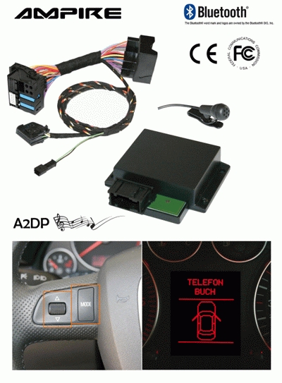 AMPIRE 36429 FISCON Bluetooth Freisprecheinrichtung - Basic - Audi (Chorus, Concert, Symphony 2+/3)