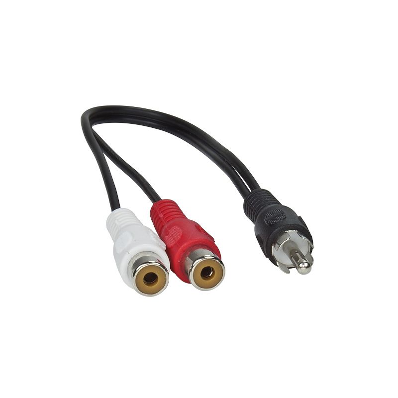 Cinch-Y-Adapter - 1 Stecker auf 2 Buchsen - 0,25 m - schwarz - 1 St�ck