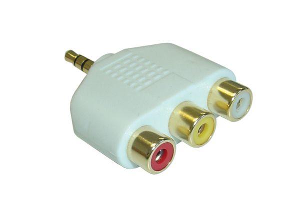 AIV Video Klinken-Adapter - 3,50 mm AV Stecker auf 3x Cinch-Buchsen - 910025
