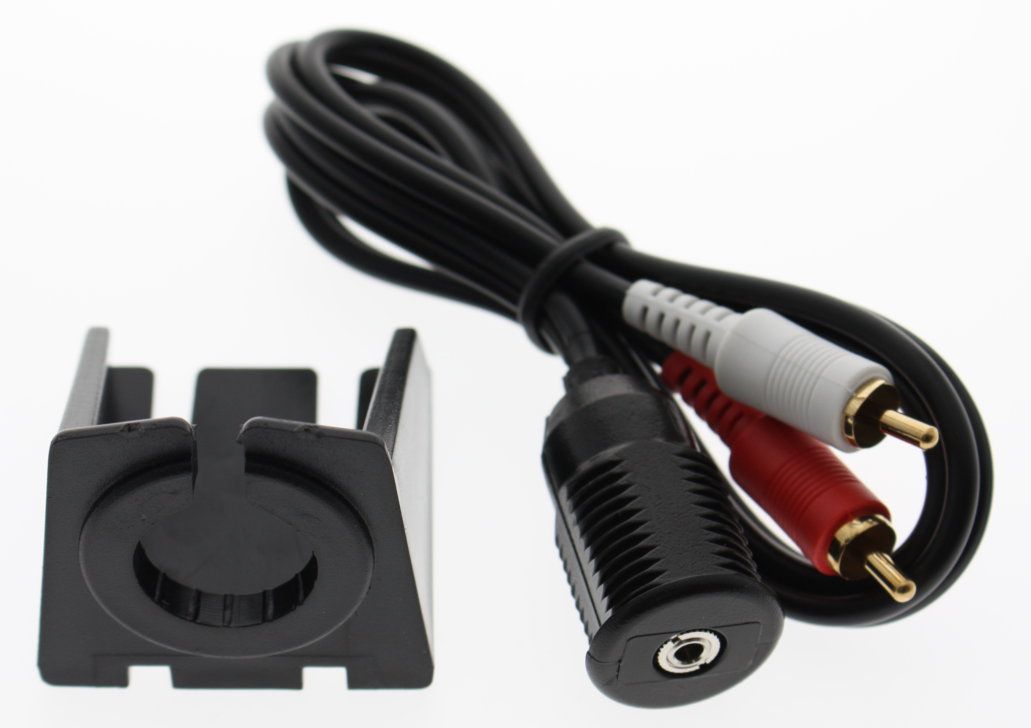 Dietz 25307 - 3,5mm Klinke Einbaubuchse mit Cinchkabel Stecker auf Klinken Buchse