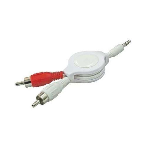 iPod / Aux Kabel 3,5 mm Klinkenstecker auf 2x Cinch Stecker - Spool - wei� - 0,75m
