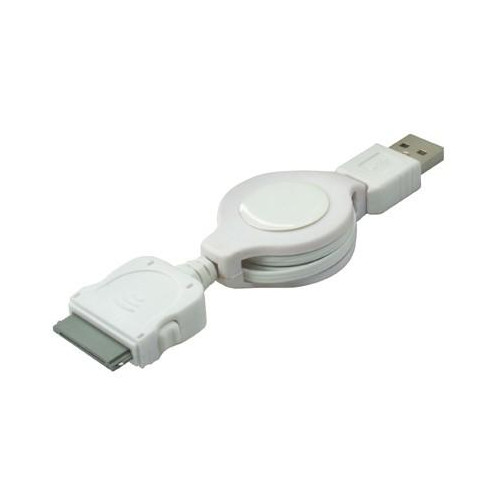 iPod Kabel USB-A-Stecker auf 30-pol iPOD-Stecker - Spool - wei� - 0,75m
