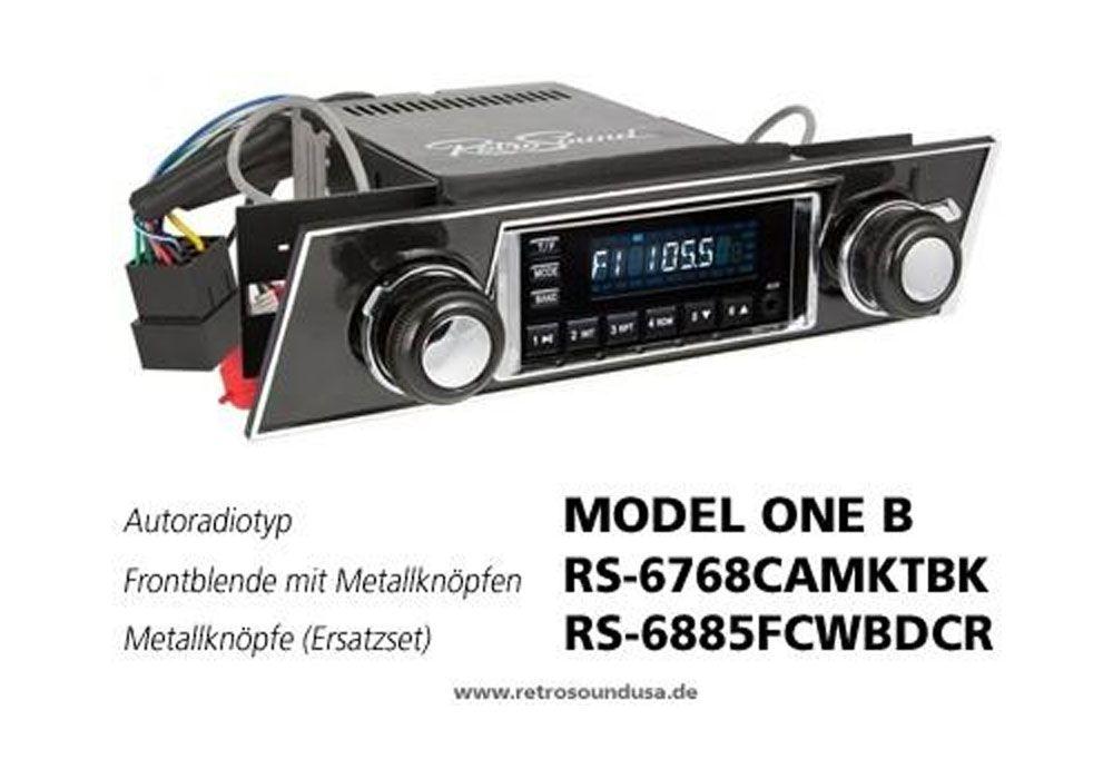 Ampire RETROSOUND Frontblende mit Metall-Bedienkn�pfen - Chevrolet Camaro 1967-68 - RS-6768CAMKTBK