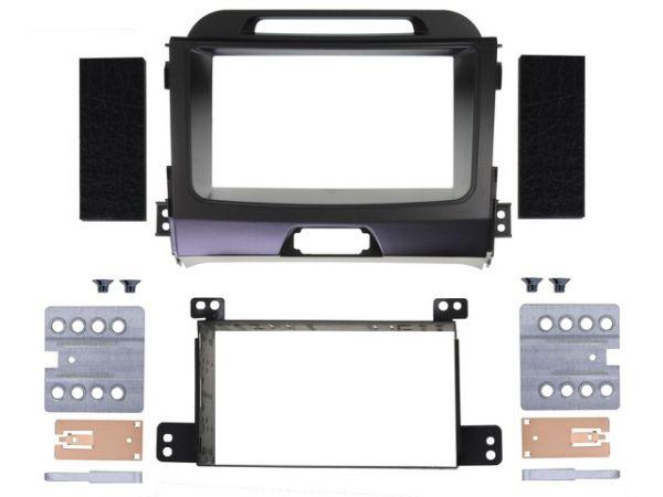 Einbaurahmen Set f�r Doppel DIN Autoradio in Kia Sportage 3 (ab 2010) - dunkelgrau