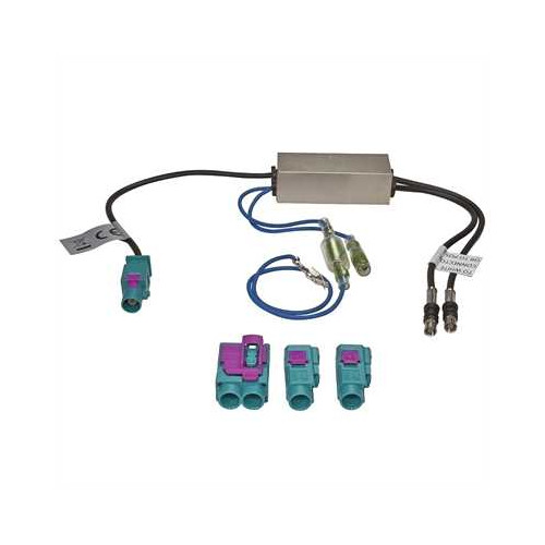 Antennenadapter von 2x Fakra (F) auf Fakra (M) mit Diversity Phantomeinspeisung - Audi, BMW, VW