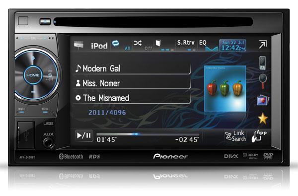 Pioneer AVH-2400BT - Doppel-DIN CD/DVD/MP3-Autoradio mit Touchscreen / Bluetooth / USB / iPod / AUX