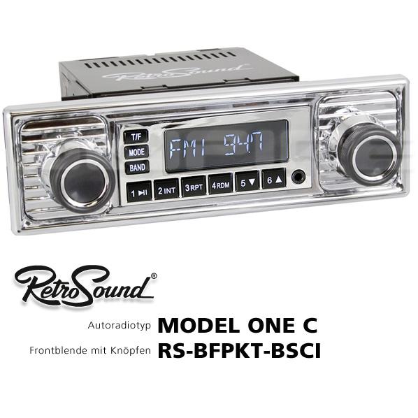 Ampire RETROSOUND DIN Frontblende mit Bedienkn�pfen - Becker Chromwelle - RS-BFPKT-BSCI