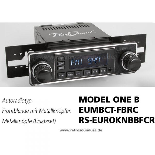 Ampire RETROSOUND Mini Chromrand Frontblende mit Metall-Bedienkn&ouml;pfen - Black/Chrome - EUMBCT-FBRC