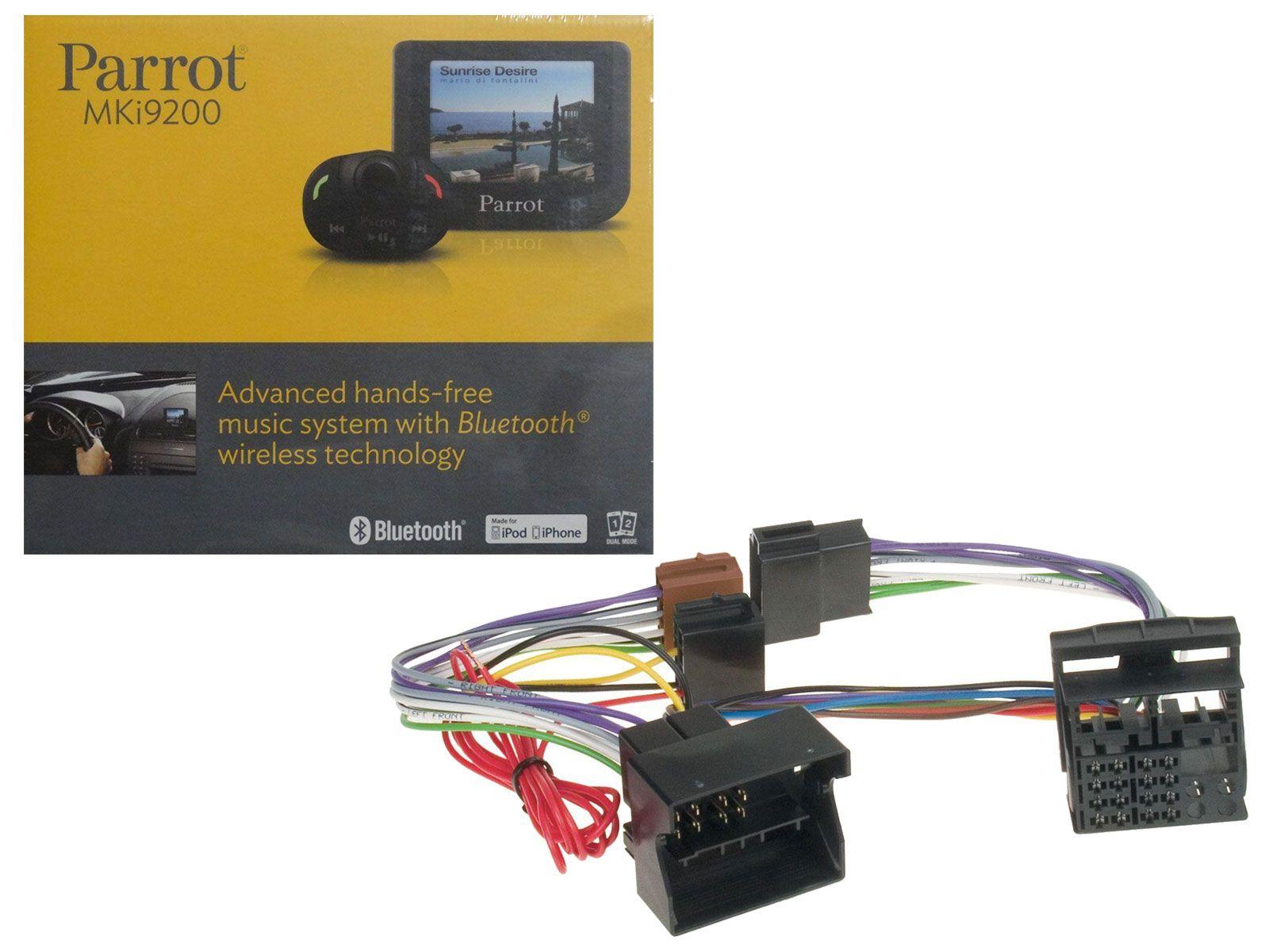 Set Parrot MKi9200 Bluetooth Freisprechanlage + Audi / Seat / Skoda / VW (Quadlock) FSE Adapter