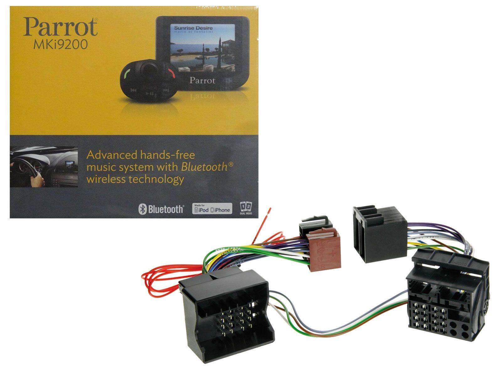 Set Parrot MKi9200 Bluetooth Freisprechanlage + Opel (ab 2004, Quadlock) FSE Adapter