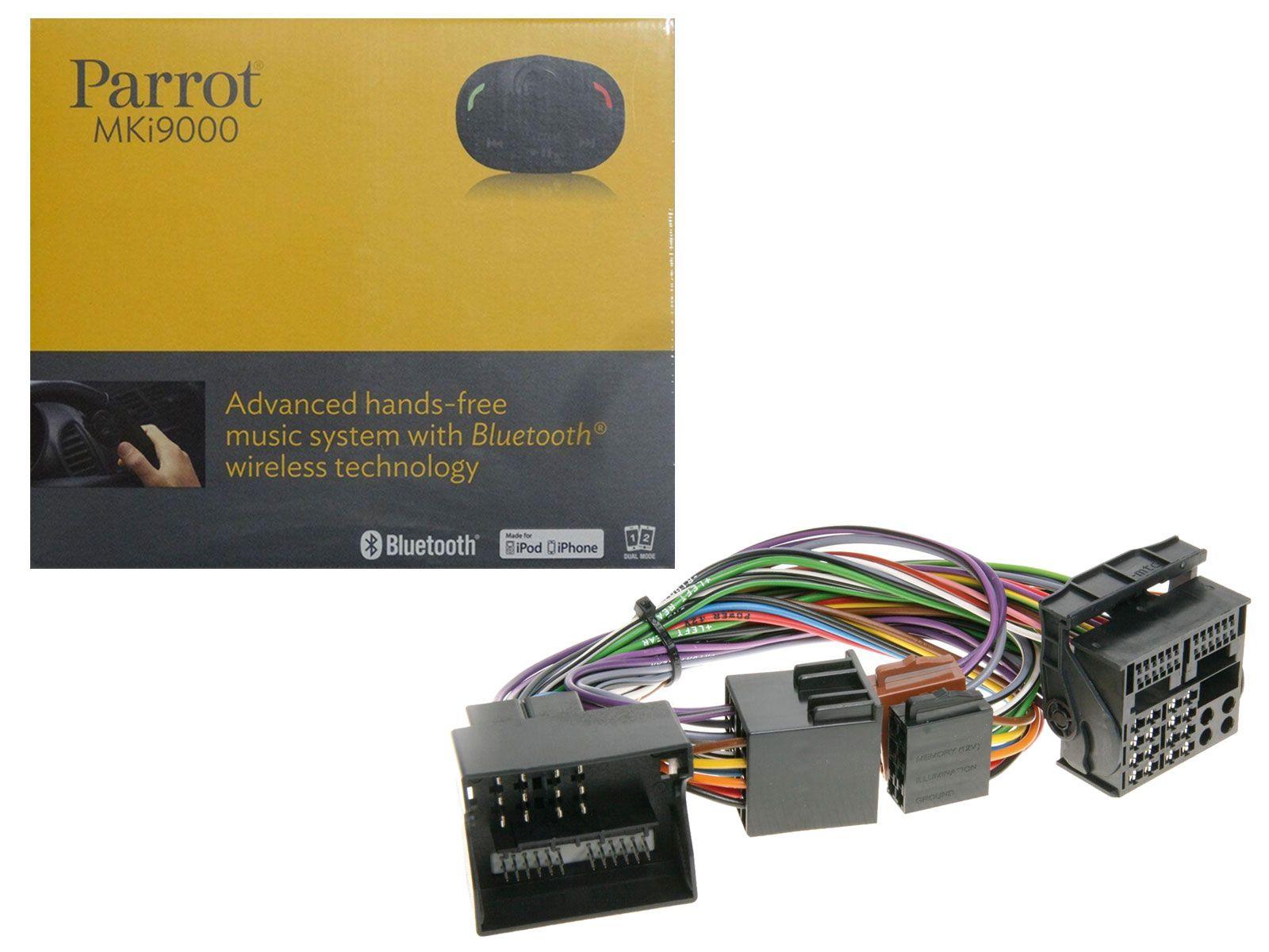 Set Parrot MKi9000 Bluetooth Freisprechanlage + Ford (ab 2003, Quadlock) FSE Adapter