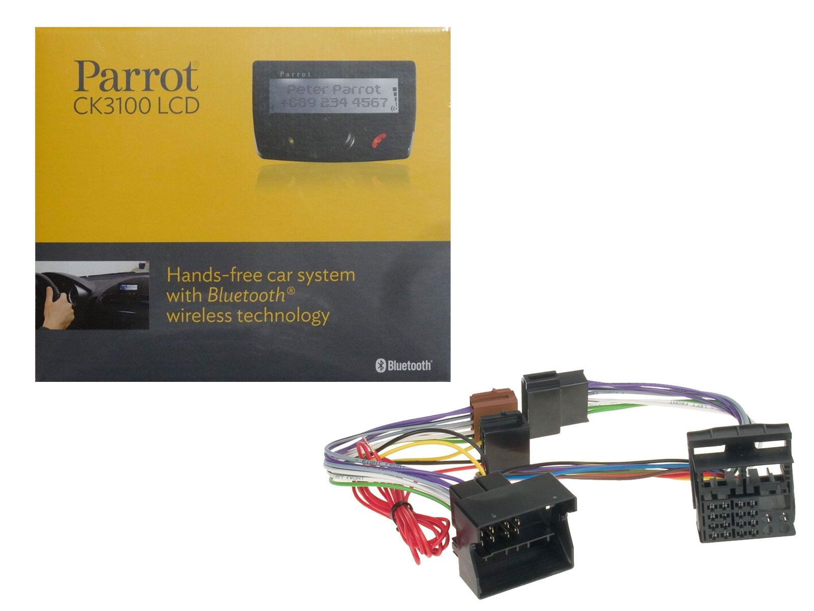 Set Parrot CK3100 Bluetooth Freisprechanlage + Audi / Seat / Skoda / VW (Quadlock) FSE Adapter