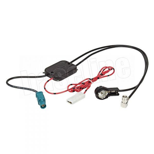 DAB/DAB+/FM/AM Weiche, f�r aktiv Ant., Anschluss Fakra (m) auf SMB (f), ISO Winkel (m)