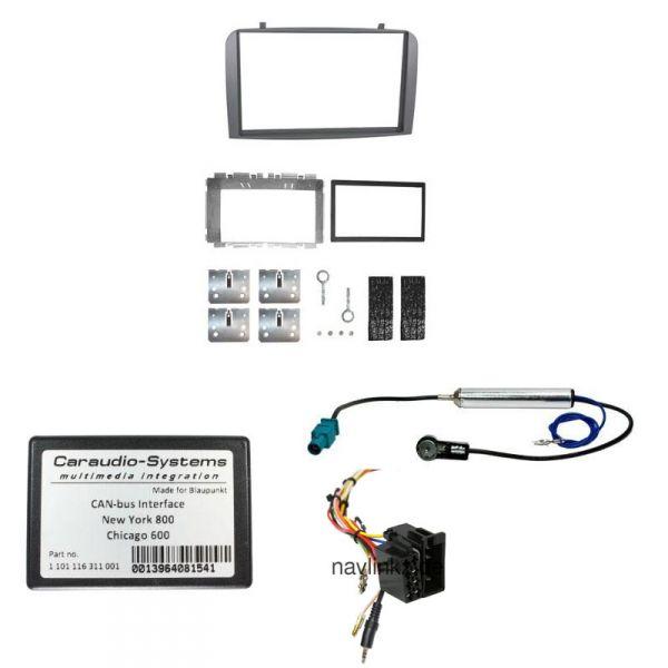 Radioeinbauset mit Lenkradsteuerung f�r Blaupunkt Doppel DIN Autoradio in Alfa GT, 147 silber