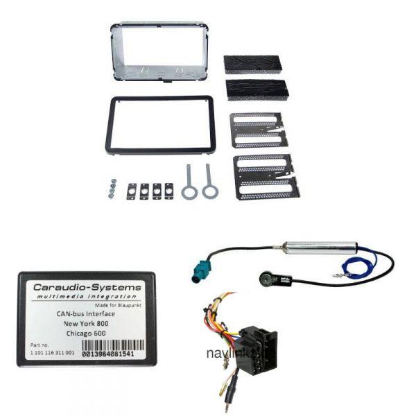 Radioeinbauset mit Lenkradsteuerung f�r Blaupunkt Doppel DIN Autoradio in Alfa 159, Brera