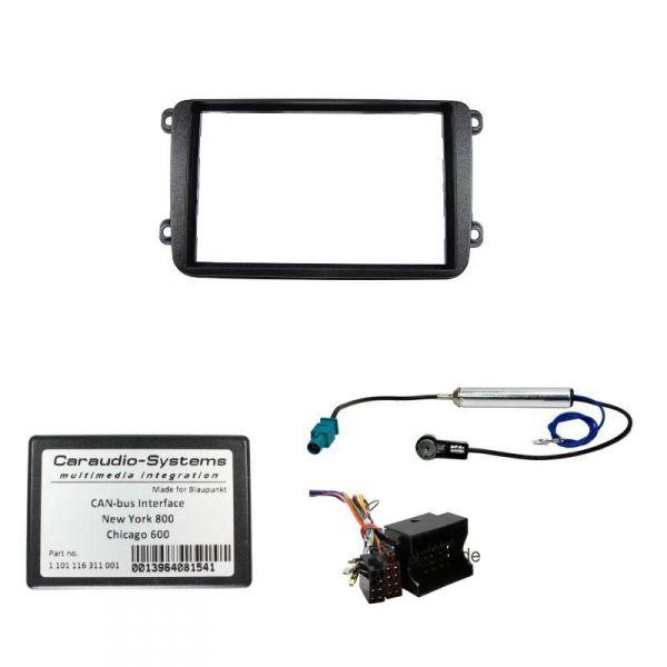 Radioeinbauset mit Lenkradsteuerung f�r Blaupunkt Doppel DIN Autoradio in Seat / Skoda / VW