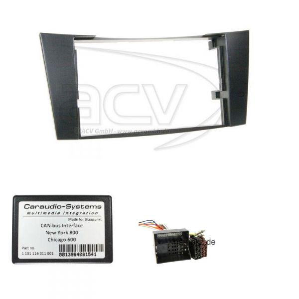 Radioeinbauset mit Lenkradsteuerung f�r Blaupunkt Doppel DIN Autoradio in Mercedes E-Klasse (03-08)