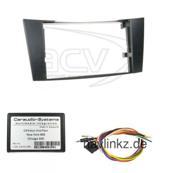 Radioeinbauset mit Lenkradsteuerung f�r Blaupunkt Doppel DIN Autoradio in Mercedes E (bis 03)