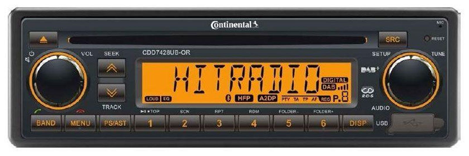 Continental CDD7428UB-OR 24 Volt - CD/MP3-Autoradio mit Bluetooth / DAB / USB / AUX-IN