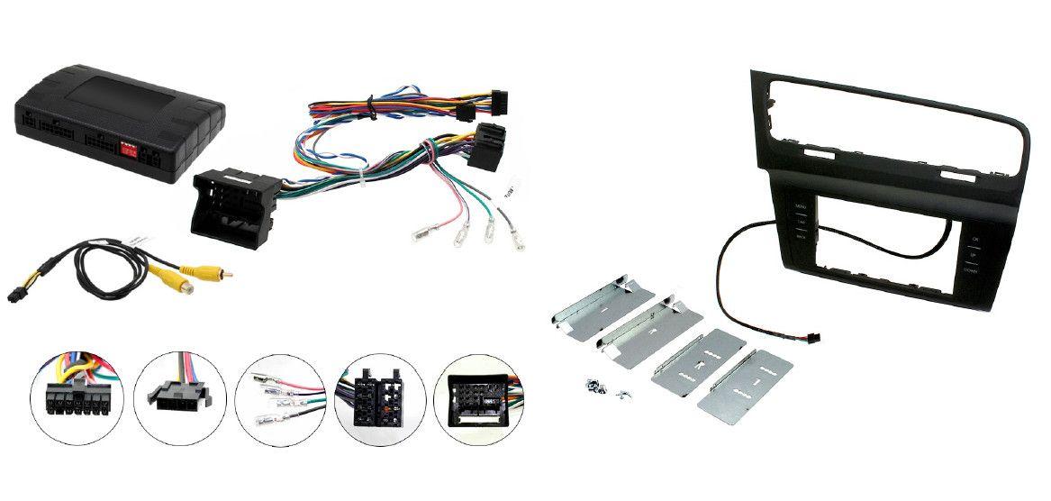 Radioeinbauset mit Can-Bus f�r Doppel DIN Autoradio in VW Golf 7 (ab 2014) - schwarz piano