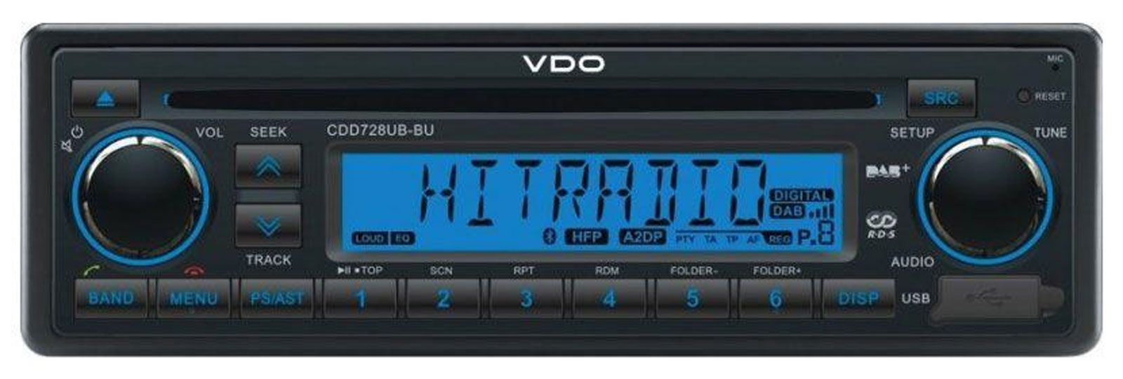 VDO CDD728UB-BU 24 Volt - CD/MP3-Autoradio mit Bluetooth / DAB / USB / AUX-IN