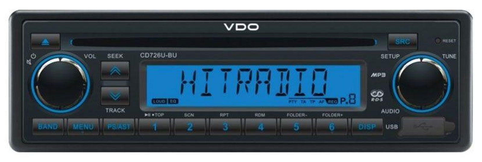 VDO CD726U-BU 24 Volt - CD/MP3-Autoradio mit USB / AUX-IN