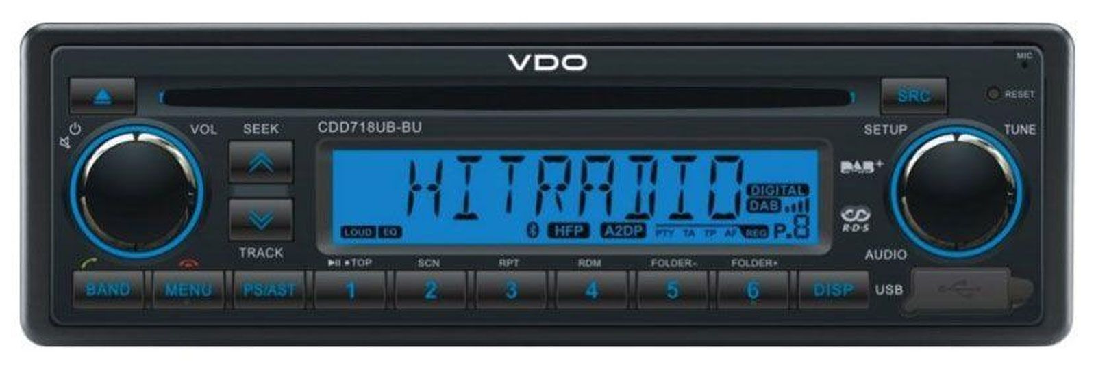 VDO CDD718UB-BU - CD/MP3-Autoradio mit Bluetooth / DAB / USB / AUX-IN