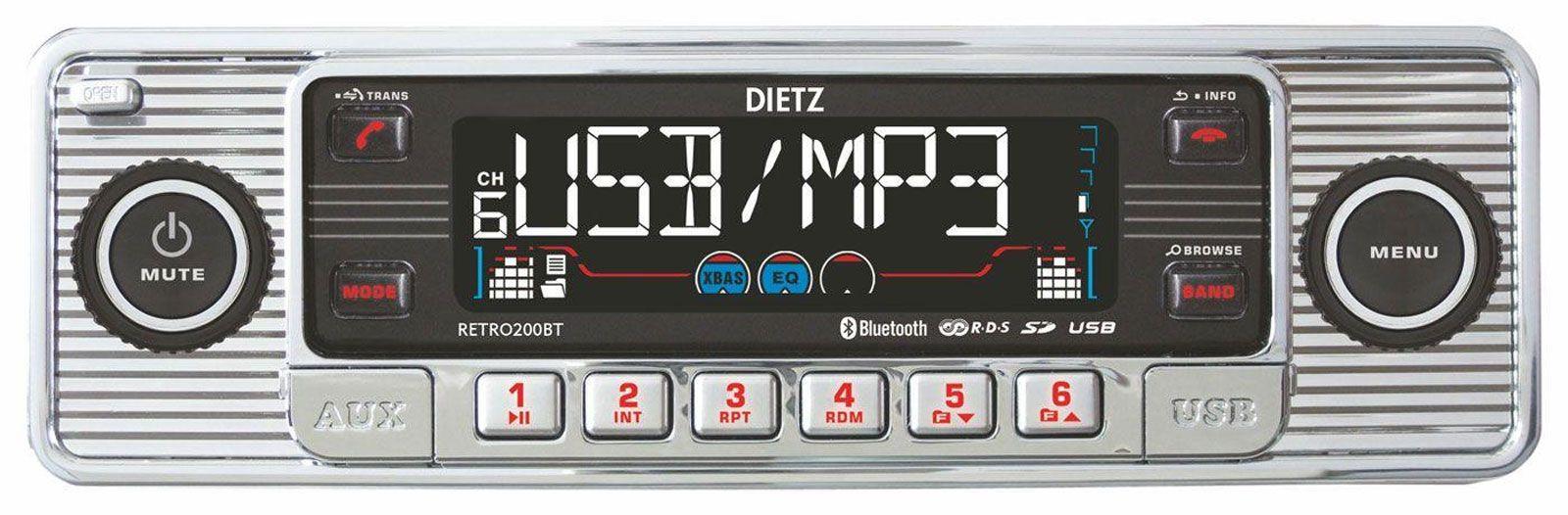 Dietz BOA RETRO_200_BT - CD/MP3-Autoradio mit Bluetooth / USB / SD / AUX-IN