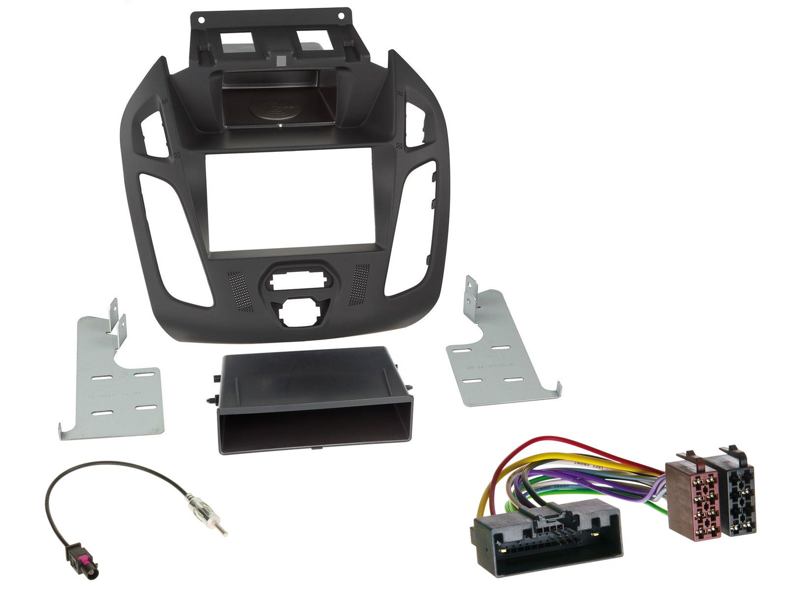 Radioeinbauset f�r DIN Autoradio in Ford Connect Transit (ohne Display, ab 2012) - schwarz