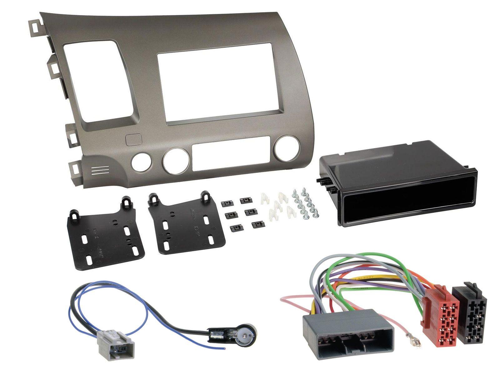 Radioeinbauset f�r Doppel DIN Autoradio in Honda Civic Hybrid (06-10, FD3) - silber