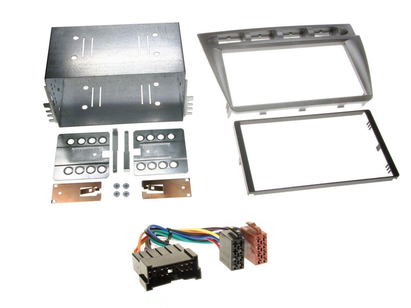 Radioeinbauset f�r Doppel DIN Autoradio in Kia Picanto (04-07) - silbergrau