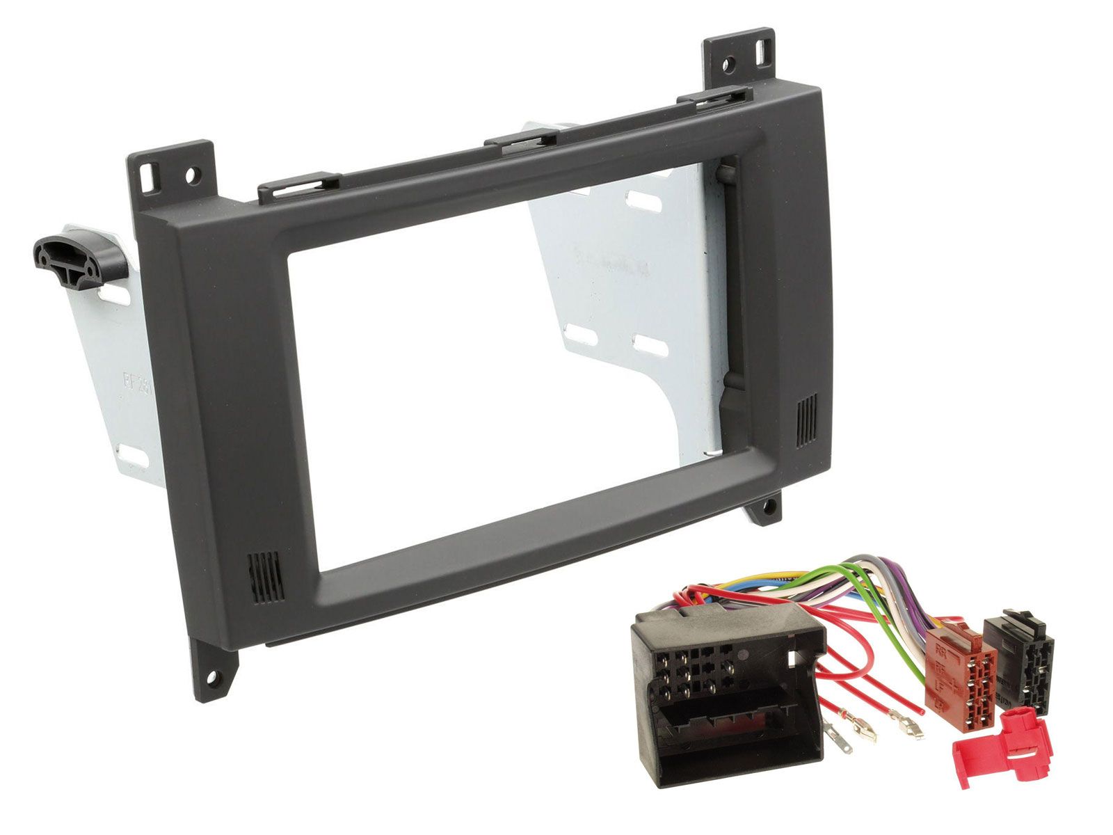 Radioeinbauset f�r Doppel DIN Autoradio in Mercedes A- / B-Klasse (04-12) - rubbertouch-schwarz