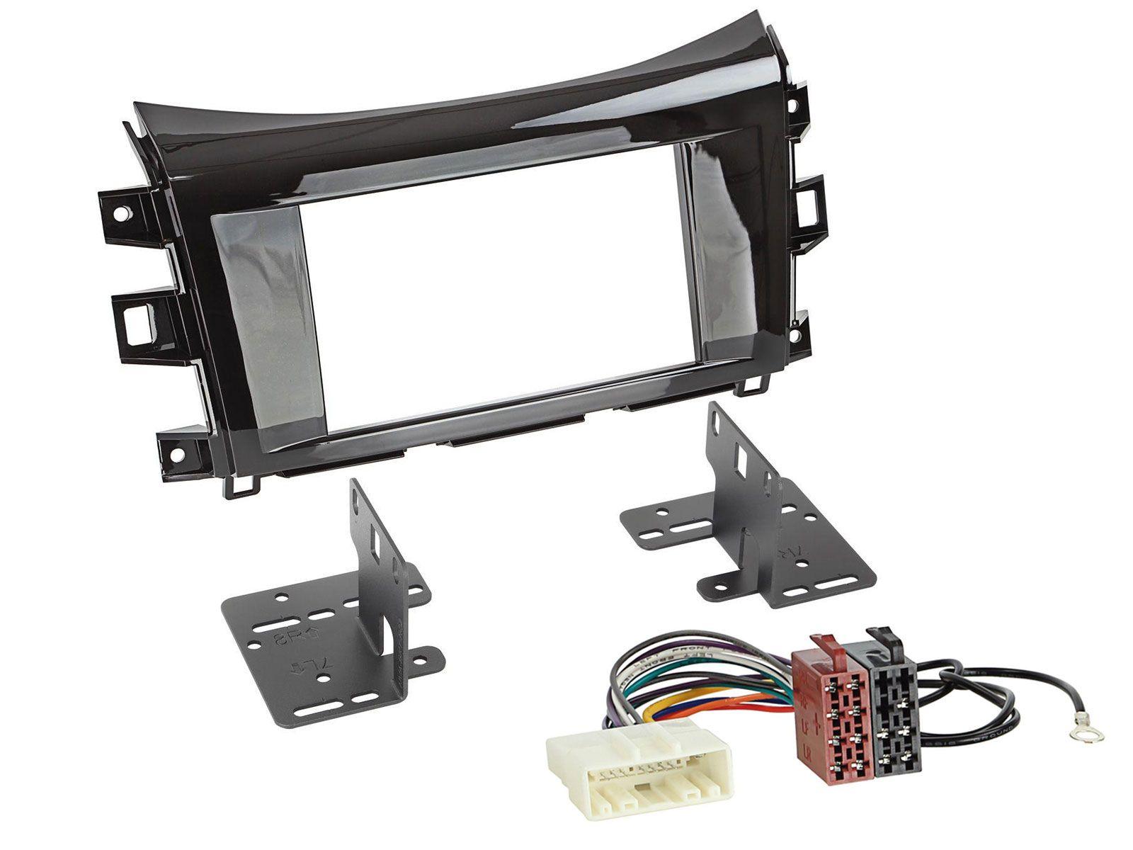 Radioeinbauset f�r Doppel DIN Autoradio in Nissan Navara (ab 16) - Piano schwarz