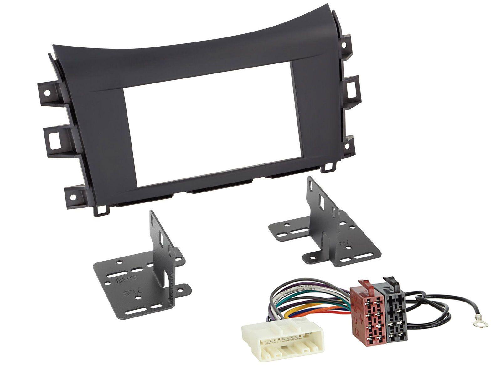 Radioeinbauset f�r Doppel DIN Autoradio in Nissan Navara (ab 2016) - matt schwarz