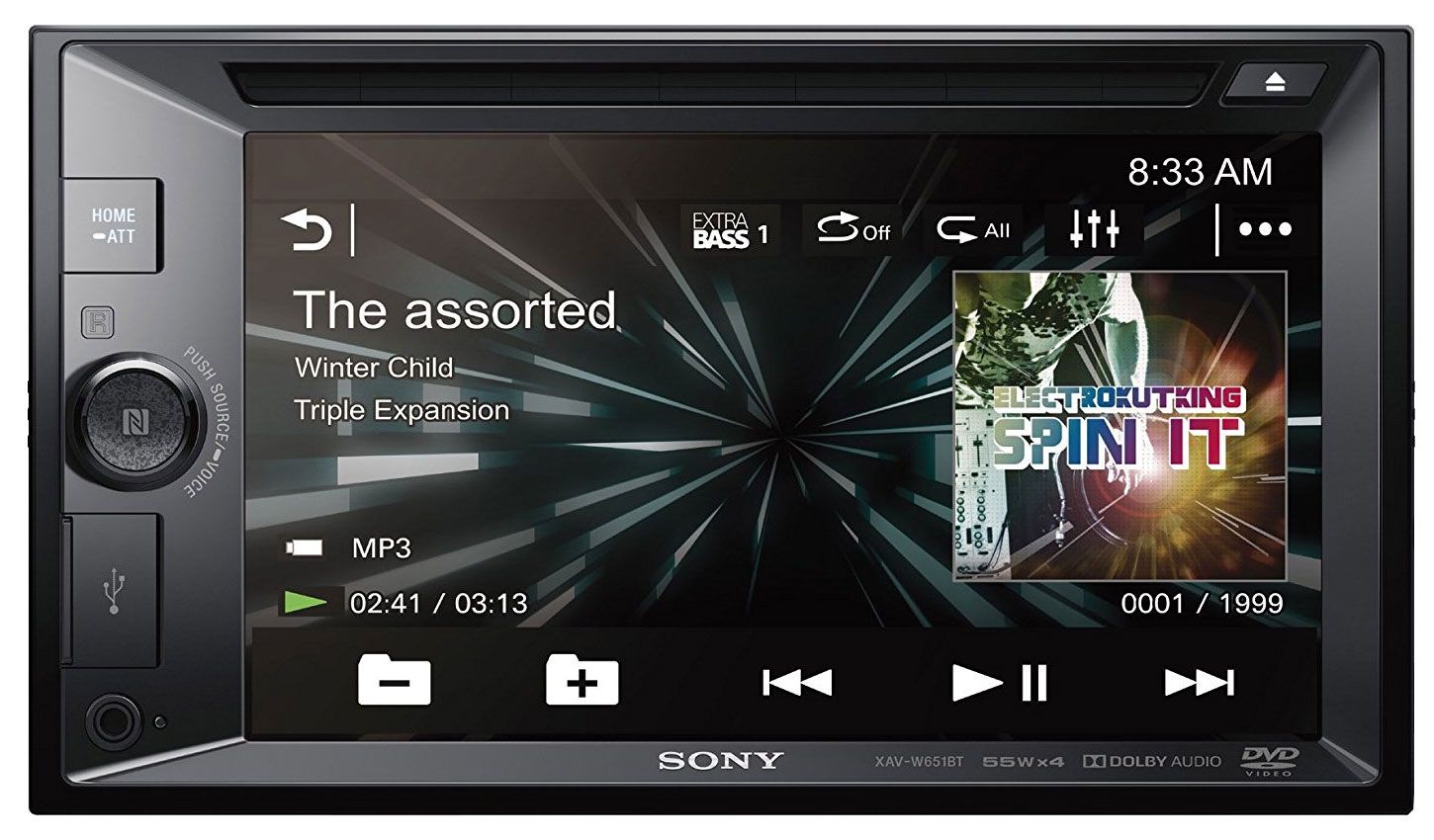 Sony XAV-W651BT - Doppel-DIN CD/DVD/MP3-Autoradio mit Touchscreen / Bluetooth / USB / iPod / AUX-IN