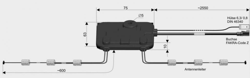 Blaupunkt - Rundfunkantenne DAB-A-Dipol-a - AM/FM, DAB/DAB+ - Fakra - 2006017501006