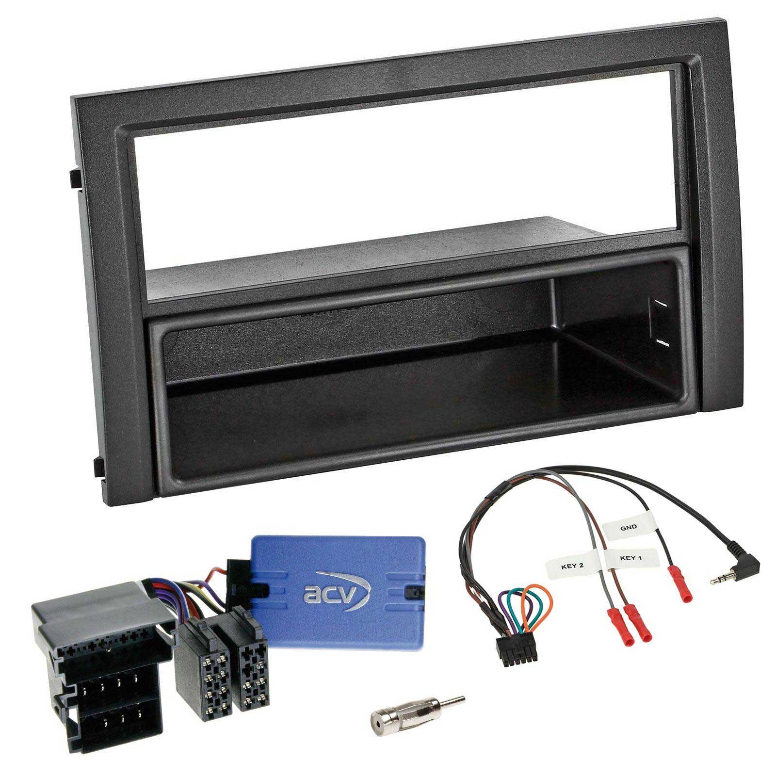 Einbauset mit Lenkradadapter f�r DIN Autoradio in Skoda Fabia (2003-2007)